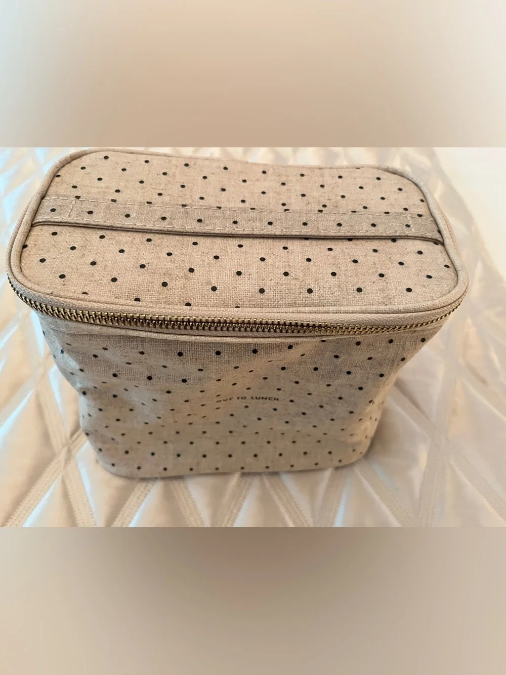 KateSpade 'Out to Lunch' Beige Polka Dot Lunch Tote